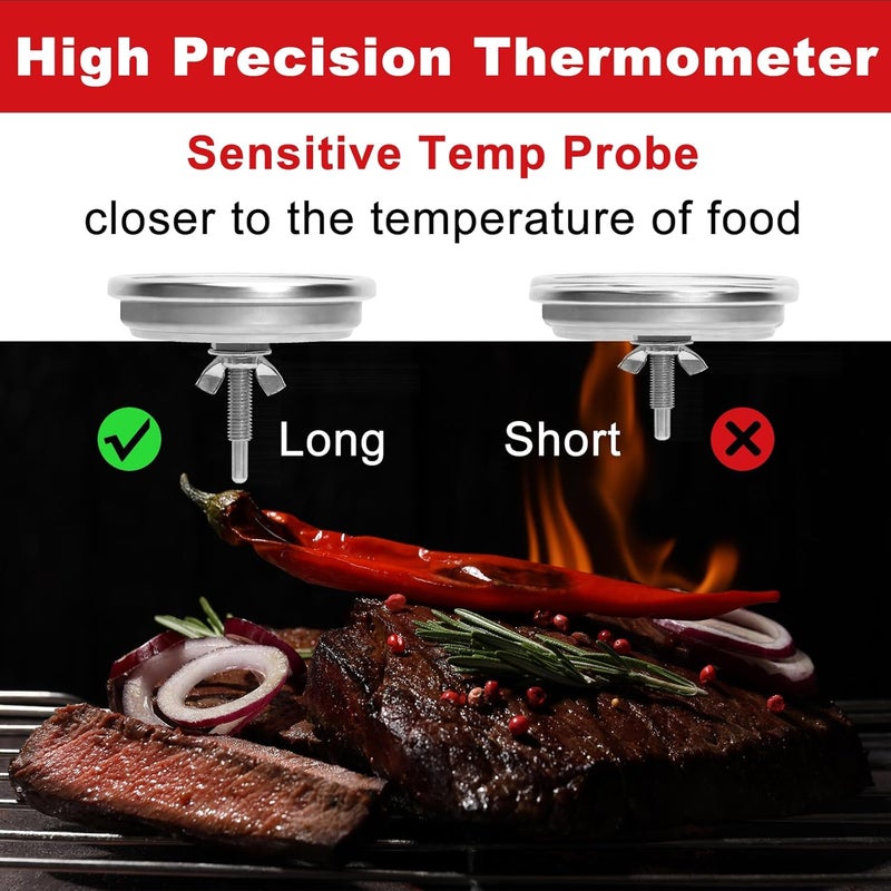 DELSbbq 1.8" Lid Thermometer for Charbroil, BBQ Temperature Gauge G432-8L00-W1 for Advantage 4/6 Burner & Tru-Infrared Performance 2 Burner,for 463625217 463229521 463238218 463243518 463274419 Heat Indicator - Image 5